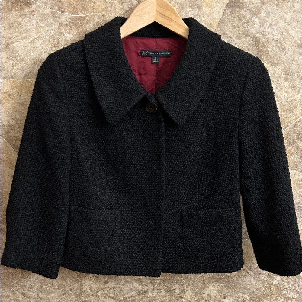 Brooks Brothers Black Textured Suit Jacket